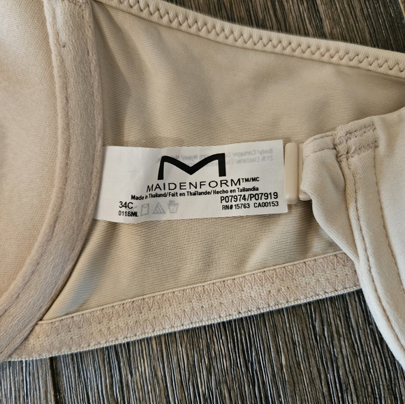 Maidenform front clasp soft racerback nude beige tee shirt bra 34C - Picture 3 of 3